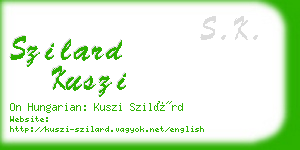 szilard kuszi business card